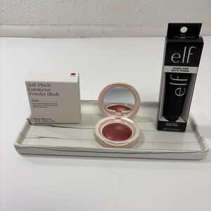 Rare Beauty Powder Blush Truth & e.l.f. Power Grip Matte Primer Transparent